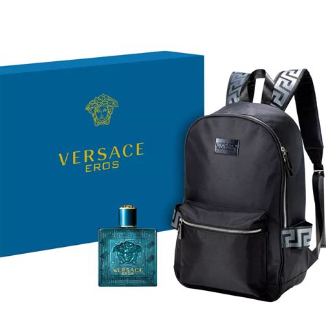 versace backpack blue gift set|Versace gift sets.